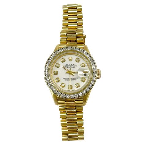 ladies rolex oyster perpetual datejust 8570f 18k